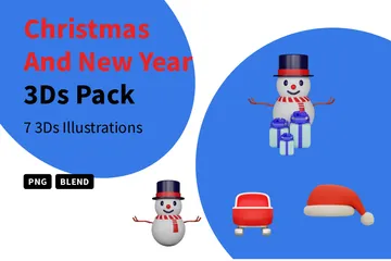 Christmas And New Year 3D Icon Pack