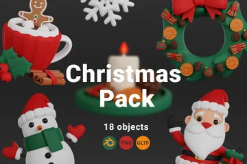 Christmas And New Year 3D Icon Pack