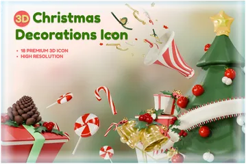Christmas Decoration 3D Icon Pack