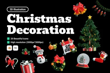 Christmas Decoration 3D Icon Pack