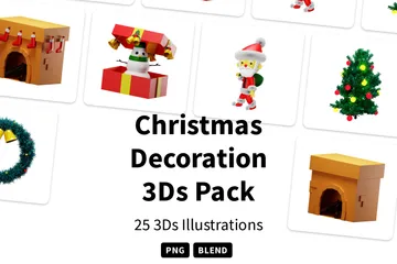 Christmas Decoration 3D Icon Pack