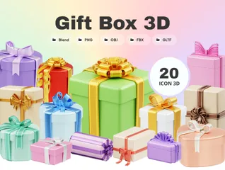 Christmas Gift Box 3D Icon Pack