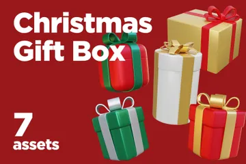 Christmas Gift Box 3D Icon Pack