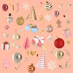 クリスマスの飾り 3D Iconパック