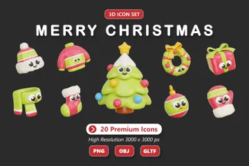 Christmas Ornaments 3D Icon Pack