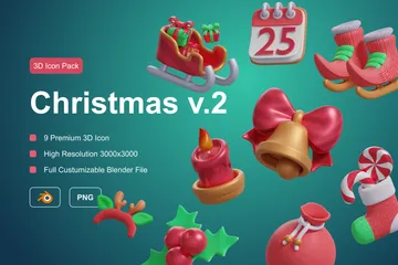 Christmas V.2 3D Icon Pack