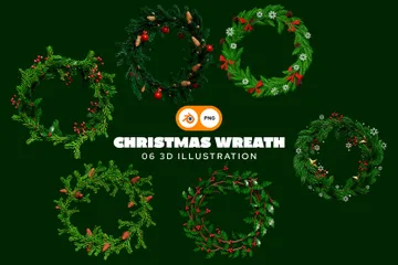 Christmas Wreath 3D Icon Pack