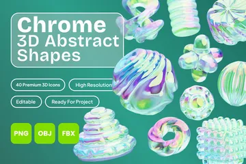 Chrome Abstract 3D Icon Pack