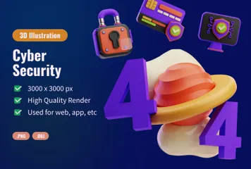 Cíber segurança Pacote de Icon 3D