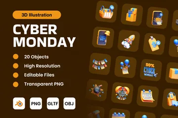 Lunes cibernético 3D Icon Pack