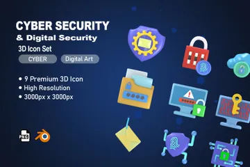 La seguridad cibernética Paquete de Illustration 3D
