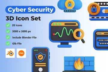 La seguridad cibernética Paquete de Icon 3D