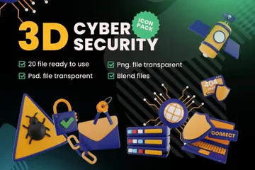 La seguridad cibernética Paquete de Icon 3D