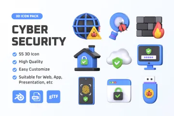 La seguridad cibernética Paquete de Icon 3D