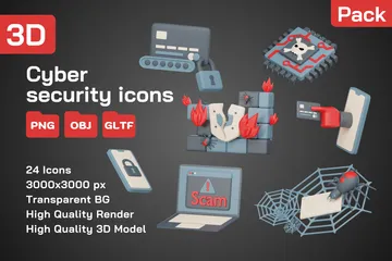 La seguridad cibernética Paquete de Icon 3D