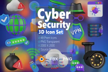 La seguridad cibernética Paquete de Icon 3D