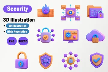 La seguridad cibernética Paquete de Icon 3D