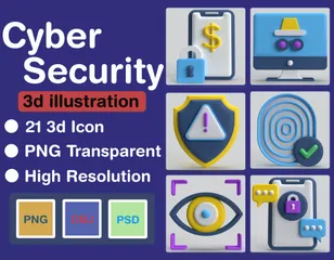 La seguridad cibernética Paquete de Icon 3D