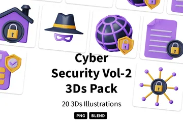 Seguridad cibernética Vol-2 Paquete de Icon 3D