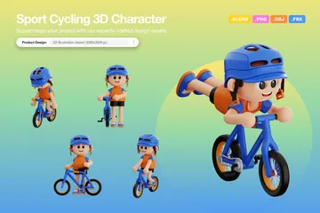 Ciclismo deportivo Paquete de Illustration 3D