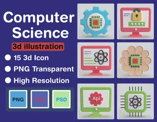 Ciência da Computação Pacote de Icon 3D