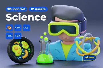 Ciência e Laboratório Pacote de Icon 3D