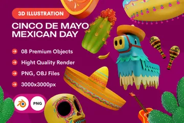 Cinco De Mayo Paquete de Icon 3D