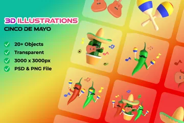 Cinco De Mayo 3D Illustration Pack