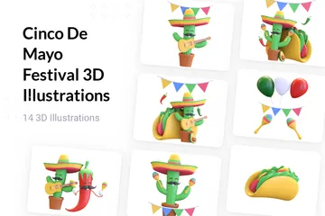 Cinco De Mayo Festival 3D Illustration Pack