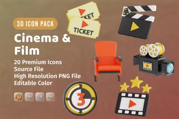Cine y cine Paquete de Icon 3D