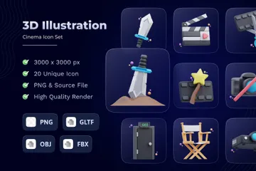 Cinema 3D Icon Pack