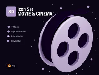 Cinema And Movie 3D Icon Pack