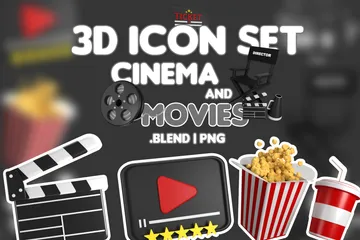 CINEMA AND MOVIES 3D Icon Pack