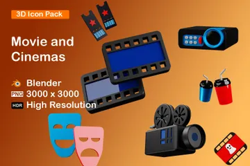 Film et cinémas Pack 3D Icon