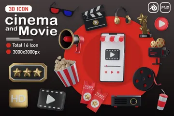 Cinéma et film Pack 3D Icon