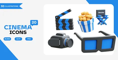 Cinema & Movie 3D Icon Pack