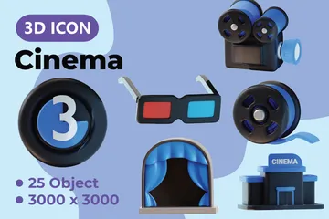 Cinema Movie 3D Icon Pack