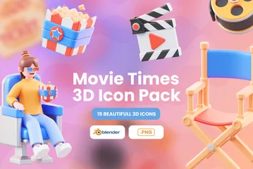 Cinema Movie Time 3D Icon Pack