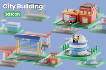 City Building 3D Illustration Pack