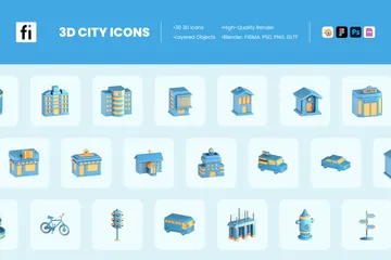 Ciudad Paquete de Icon 3D