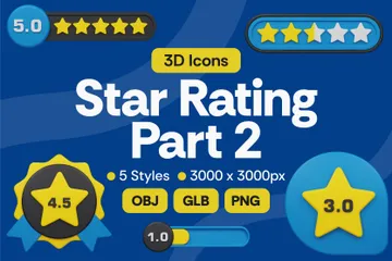 Classement par étoiles, partie 2 Pack 3D Icon