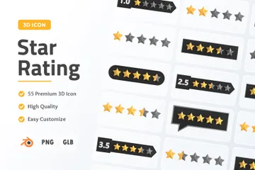 Classificação por estrelas Pacote de Icon 3D