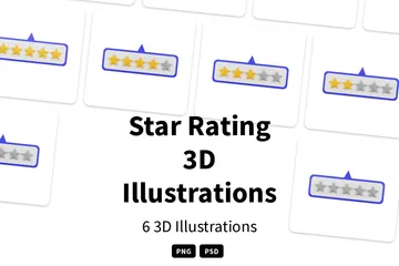 Classificação por estrelas Pacote de Illustration 3D