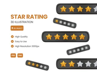 Classificação por estrelas Pacote de Illustration 3D