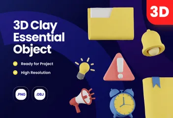 Clay Essential 3D Icon Pack