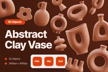 Clay Vases 3D Icon Pack