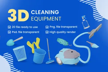 Cleaning Equipment 3D Icon Pack