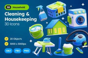 Cleaning & Housekeeping 3D Icon Pack