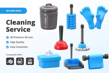 Cleaning Service 3D Icon Pack