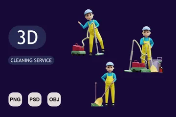 CLEANING SERVICE 3D Illustration Pack